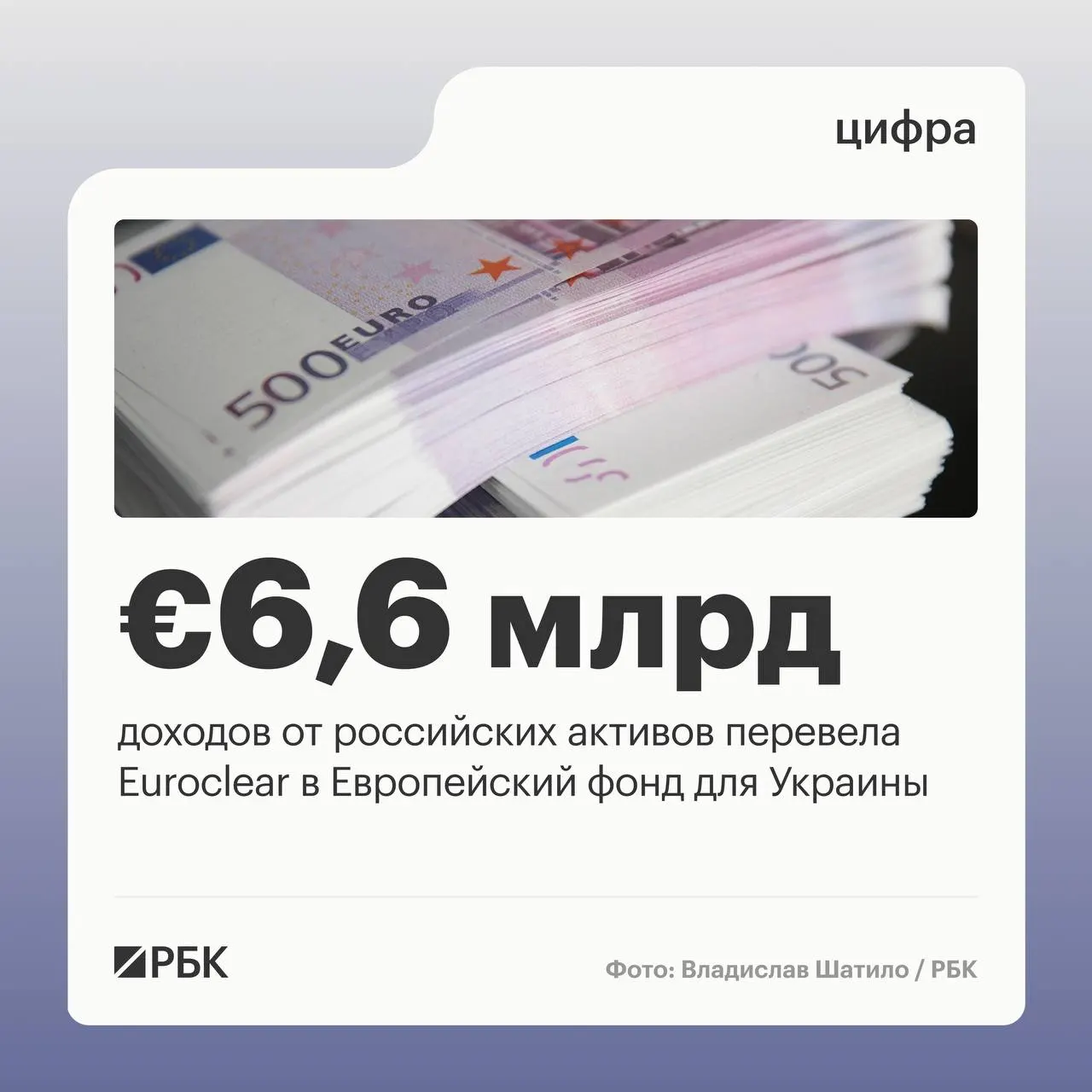 Бельгийский депозитарий Euroclear перечислил Киеву €6,6 млрд; следующий платёж €1,4 млрд запланирован на июль 2026 года. Доходы по активам в I квартале 2026 года сократились из‑за падения процентных ставок.