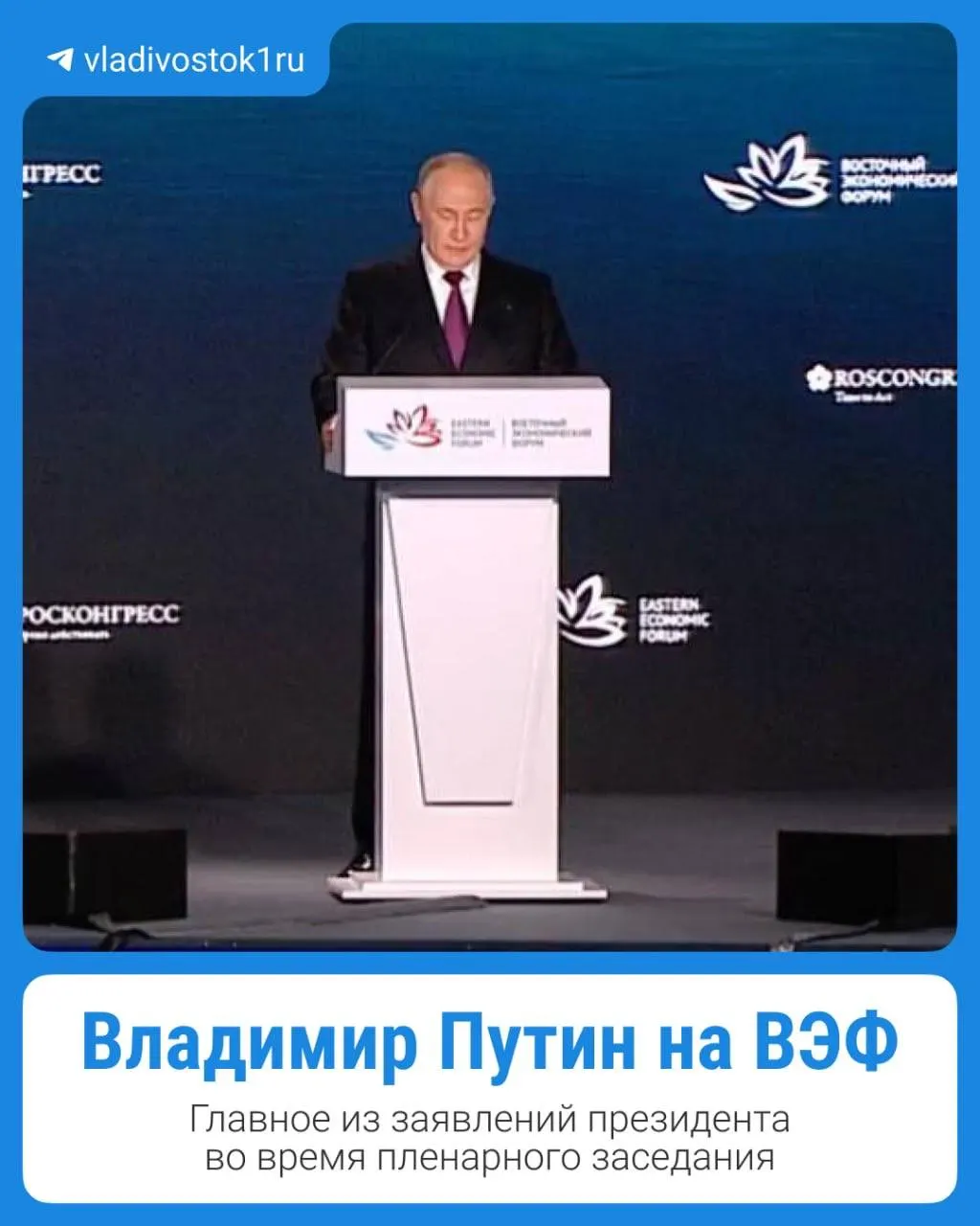 Главные тезисы выступления президента представлены в карточках.