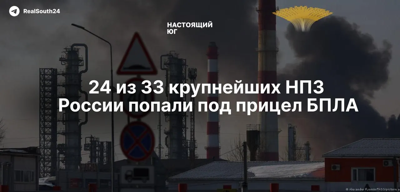 Серии атак на нефтеперерабатывающие заводы привели к серьёзному сокращению мощностей — по разным оценкам выведена четверть мощностей, объёмы переработки упали до уровня 2009 года, есть жертвы и перебои в логистике.