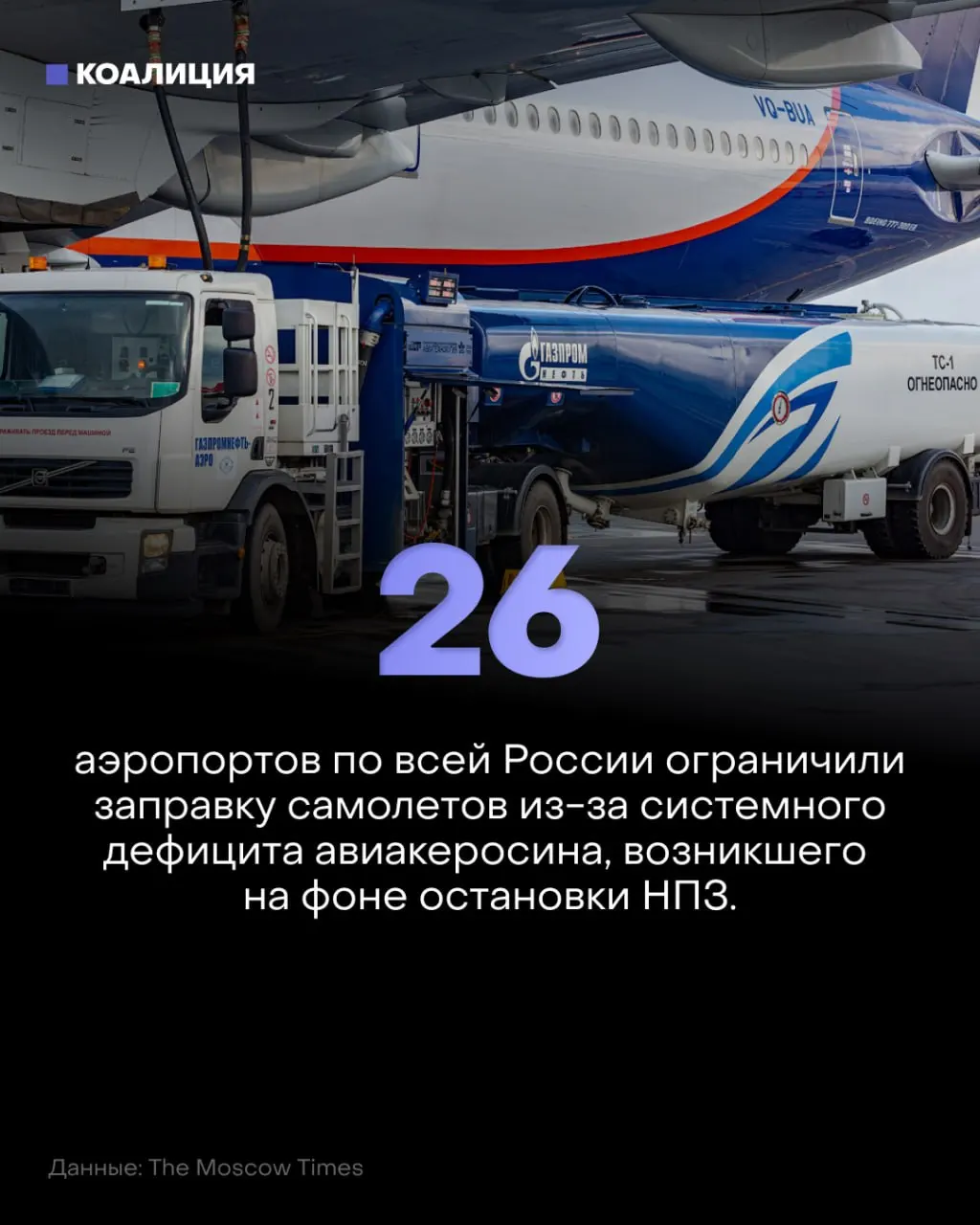 Лимиты на заправку охватили 26 аэропортов, что спровоцировало рост цен на керосин и создало риск срыва графика полетов.